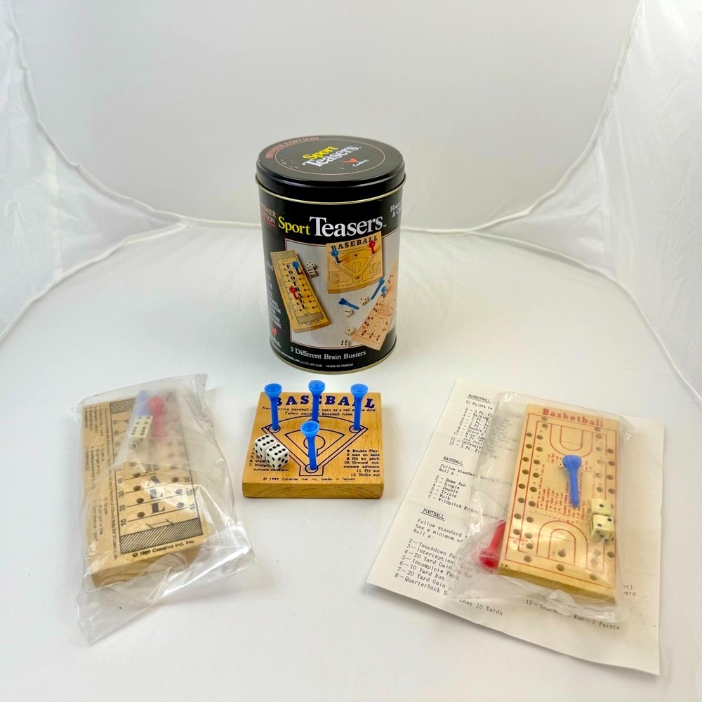 Cardinal Sport Teasers Lot of 3 Wood Games in Container